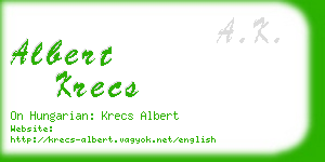 albert krecs business card
